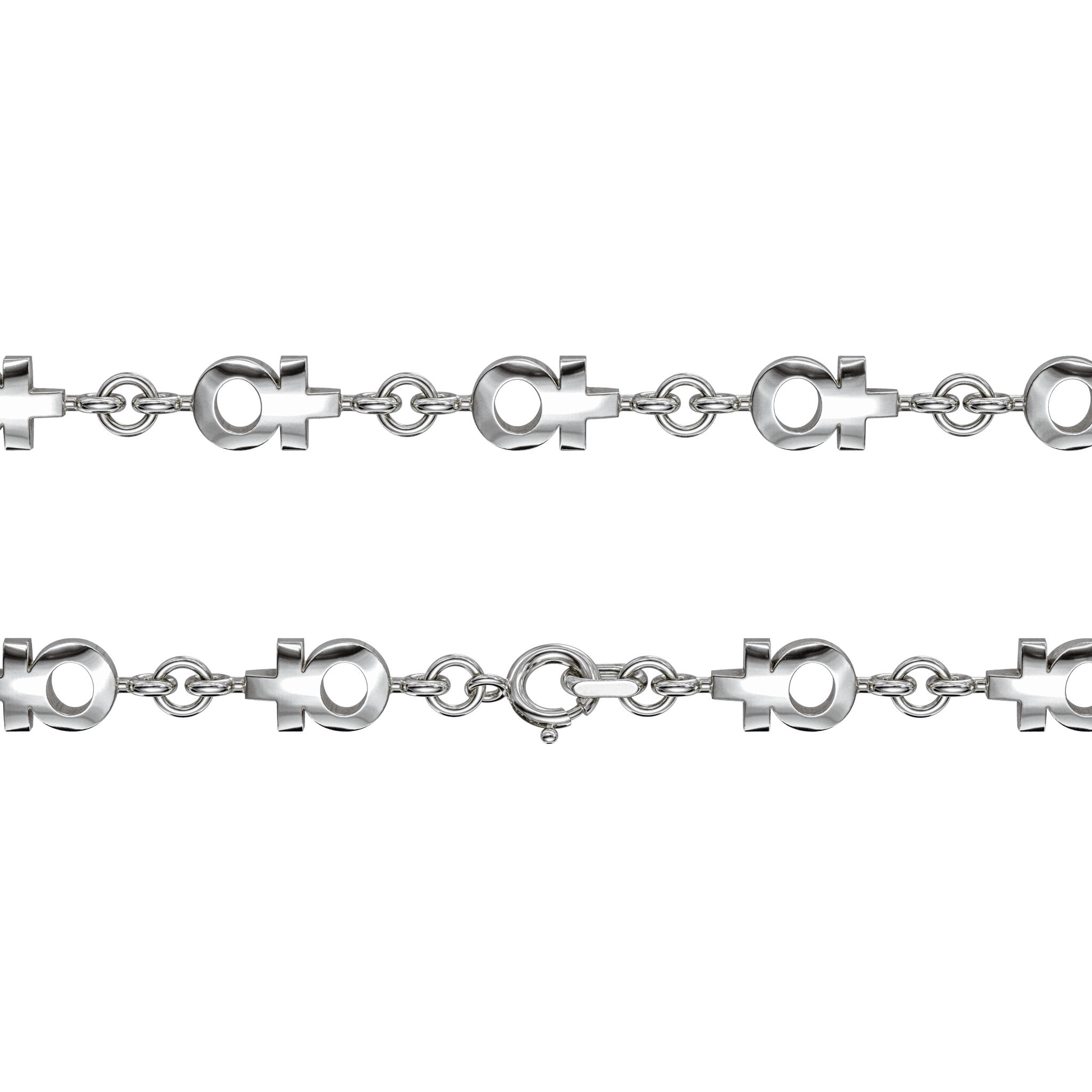 A detail of ♀ Necklace M in Silver